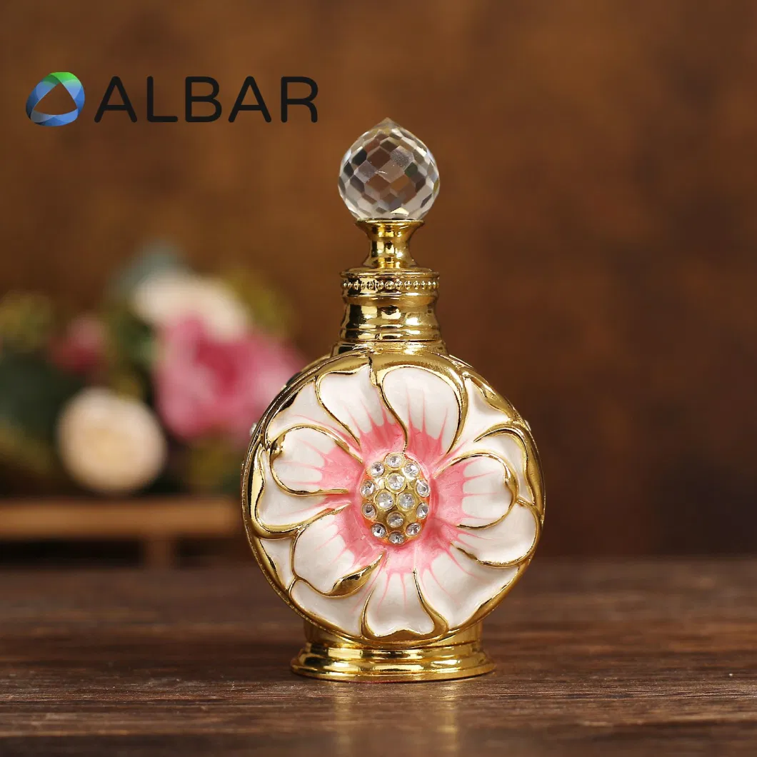 Attar Oud Essential Oil Fragrance Zamak Metal Glass Perfume Bottles in 12ml 10ml