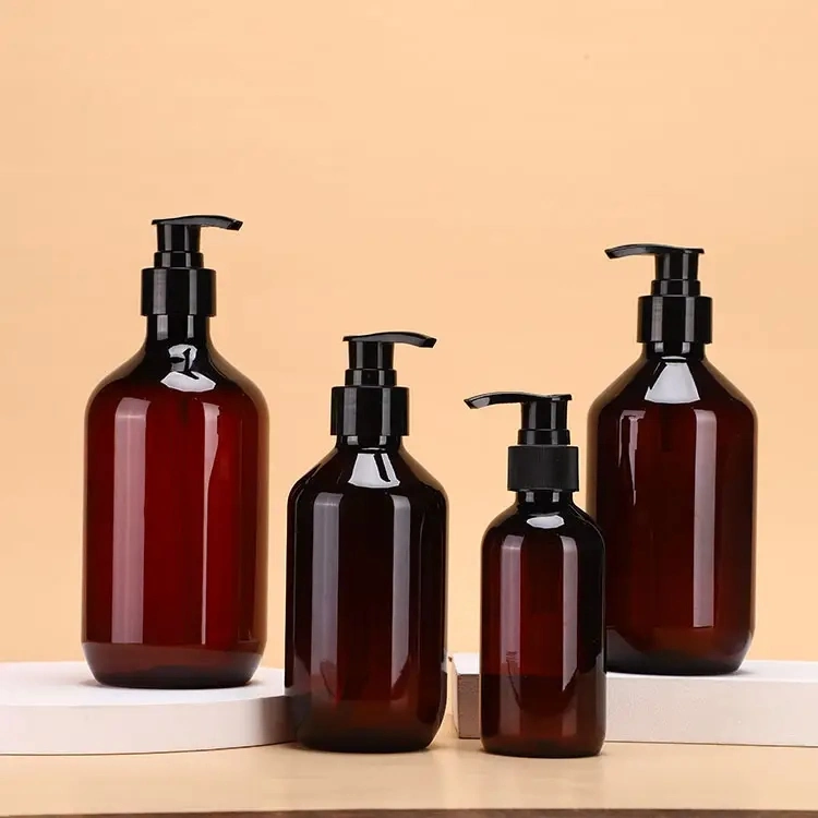 Wholesale 100ml 300ml 500ml Boston Round Cosmetic Pet Shampoo Plastic Bottle in Stock