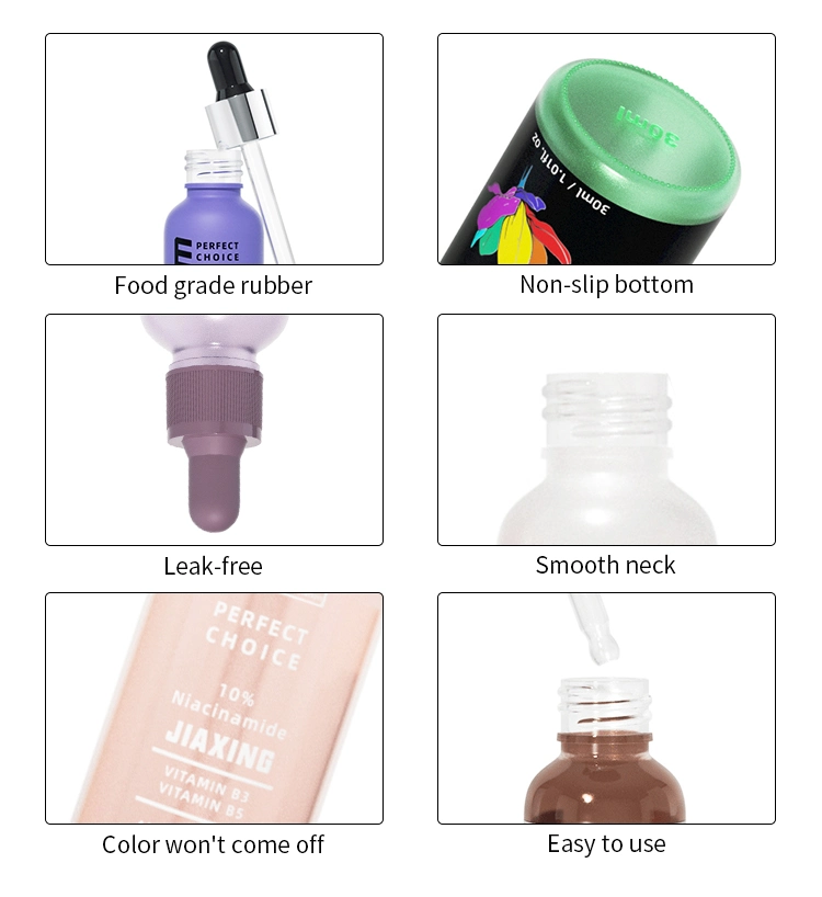 Custom Private Label Nude Color 5ml 10ml 15ml 20ml 30ml 50ml 100ml Eye Drop Hair Oil Essential Oil Cosmetic Glass Dropper Bottle