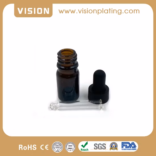 Amber Essential Oil Perfume Glass Dropper Bottle with Child-Proof Cap for Cosmetic Essential Oil and Skin Cream